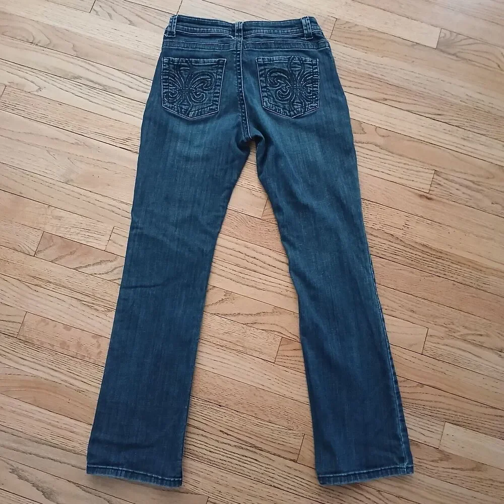 Women's Lee Slender Secret Lower on the Waist Blue Denim Jeans Size 8 MEDIUM